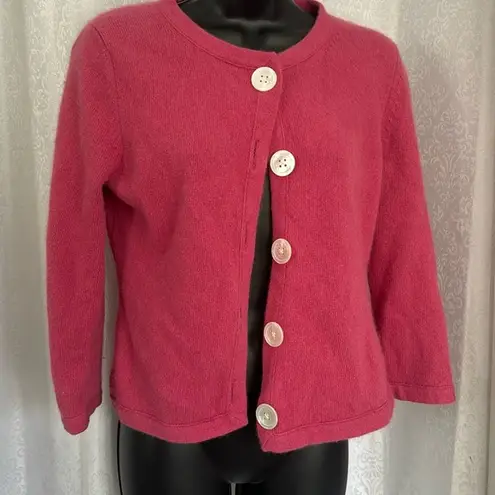 DUSTY ROSE ANGORA CARDIGAN Sweater Sz: M Pink Size M