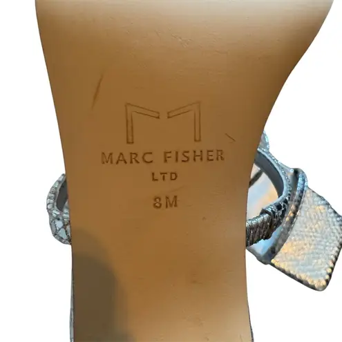 Marc Fisher  | Dalida Heeled Sandal Silver Leather Size 8 With Box - Image 8