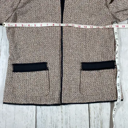 Donna Karan New York Tweed Contrast Open Front Blazer