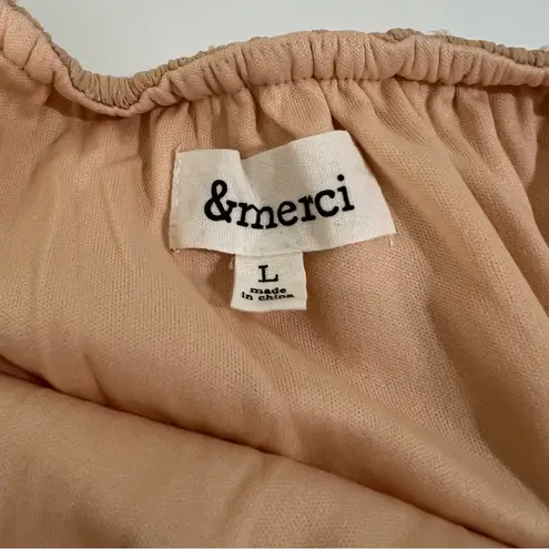 &merci &Merci Peach Ruffle Off-the-Shoulder Dress - Size Large Romantic Girlcore