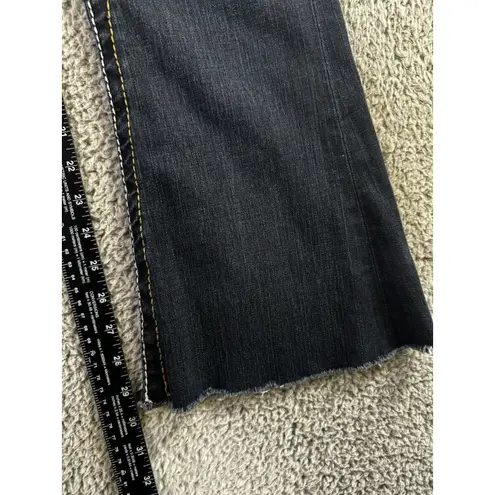 Seven 7 Jeans Women 31 Low Rise Flare Leg Thick Stitch Western Festival Y2K