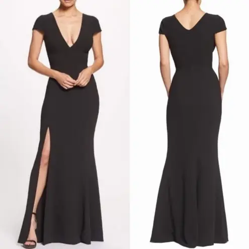 Dress the Population NWOT  dress Karla v neck trumpet gown black Small S