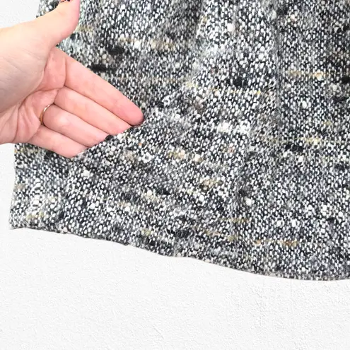 Anna Sui Tweed Bubble Skirt Black White Wool Blend Textured Mini Size 12 XS