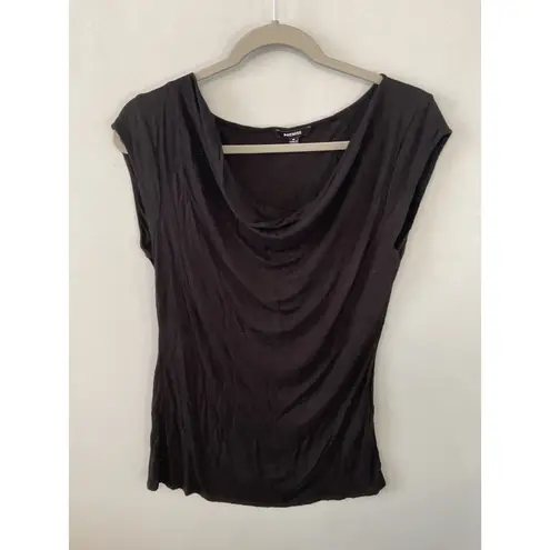 Premise Women's Black Cap Sleeve Cowl Neck Top Size Medium