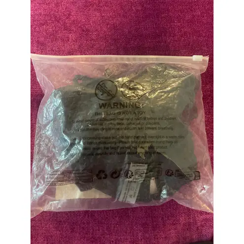 SEXY Two Piece Bikini Set EDGY GOTH GRUNGE Black Size Medium / m NIP NEW