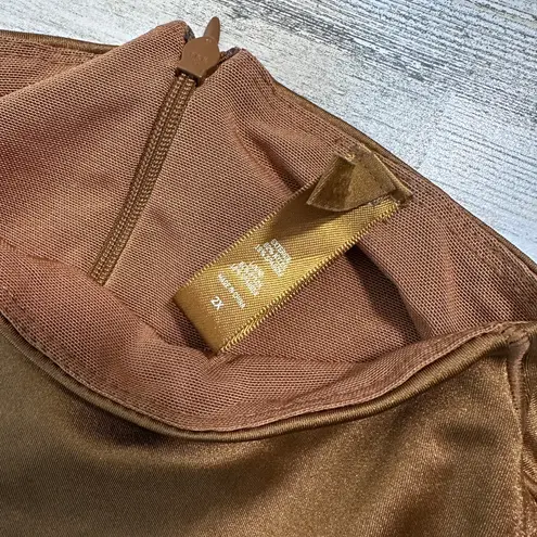 SKIMS Shine Mock Neck Bodysuit Jasper (Warm Brown) 2XL | Compression | MSRP $145