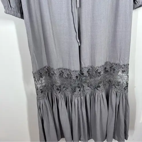 Rusty  USA bell bottom jumpsuit w/ lace detail women’s size s bohemian