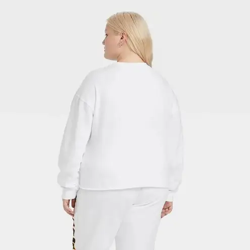 Hybrid Apparel NBA Miami Heat White Cropped Crewneck Sweatshirt Women's Size XXL