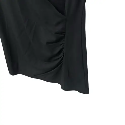 Soft Surroundings Soft Surroundings Alyssa Knit Top Womens Small Black Cross Over Ruched Casual