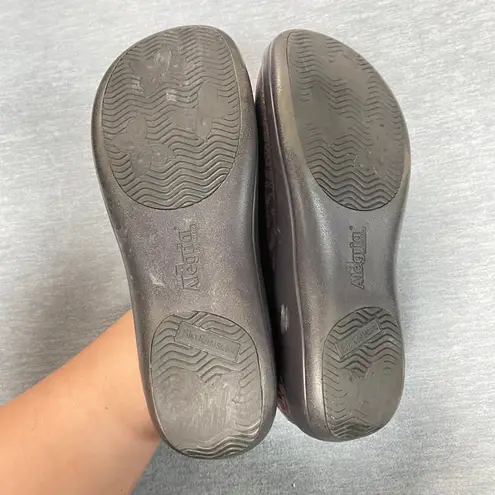 Alegria PG Lite KEL 433 Sz 40 Brown Embossed Leather Clogs Comfort Slip On Shoes