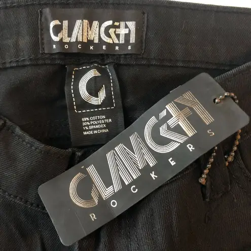 Glamcity Rockers Womens Black Skinny Jeans Mesh Cutouts Goth Punk Size 27