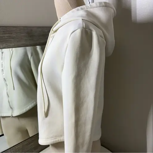 Jil Sander Cream Fitted Cropped Sweatshirt NWOT Size M