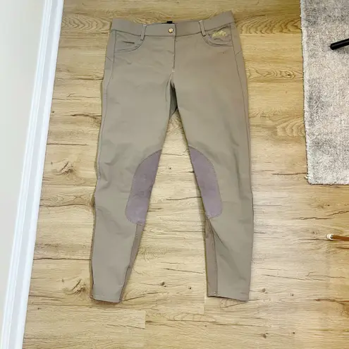 B Vertigo Women's Knee Patch Nicola Breeches in Taupe Size L Riding Pants Tan Size L
