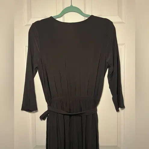 Ny Collection Size Petite Medium Black Jersey Belted Jumpsuit