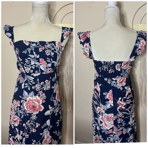 Flynn Skye • floral Bardot maxi dress with slit