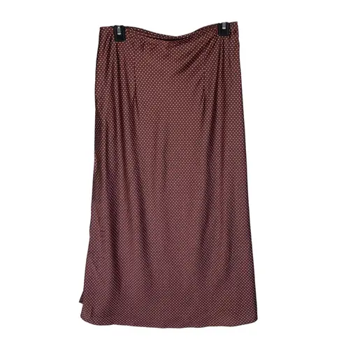 NWT J.CREW Women’s Maxi Wrap Slip Skirt Brown and White Polka Dot Med