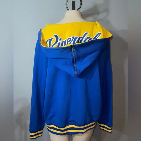Riverdale blue yellow varsity cheerleading jacket sweatshirt hoodie XL NWT