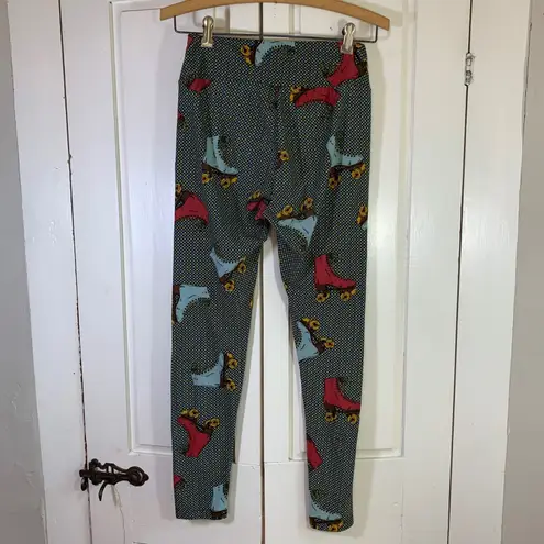 LuLaRoe  Leggings Roller Skate Print Funky Pattern Casual Athleisure Retro Lounge - Image 2