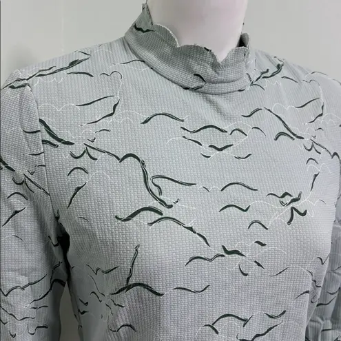 MARYSIA Rash Guard In Swimmer Print Sea Foam Green Top Long Sleeve Small Large