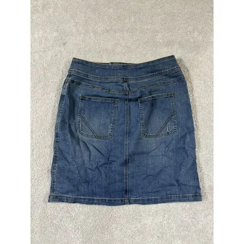 prAna  Women's Broadway Denim Skirt in Dark Wash Blue, Size 10