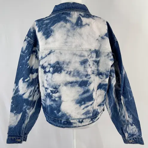 BP New  Bleach Overdye Denim Jacket Blue Bleached Cotton Jean Jacket