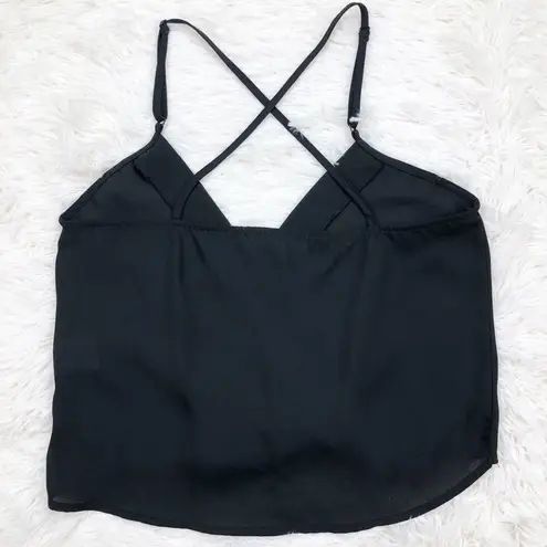 Nicki Minaj Black Spaghetti Strap Flowy Crop Top Size XS
