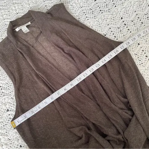 Kenneth Cole  Linen Open Front Sleeveless Cardigan Brown (Small) slinky classic