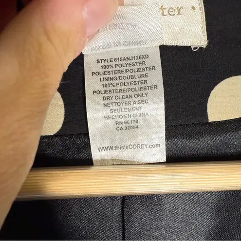 Corey Lynn Calter for Anthropologie Polka Dot Draped Blazer – Size 8 Black