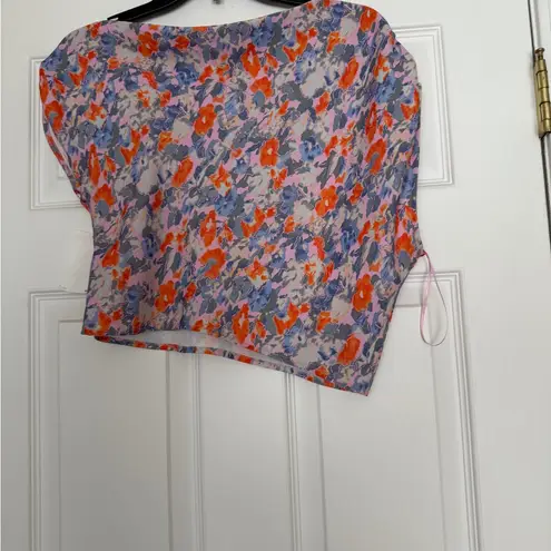 Open Edit White Fitted Asymmetrical Puff Sleeve Blouse