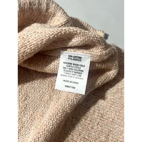 Wonderly Lady Peach Cowl Neck Knit Ribbed High Low Sweater Sz XL NWT