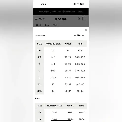 prAna Halle Straight hiking style Pants Sz 8 in black