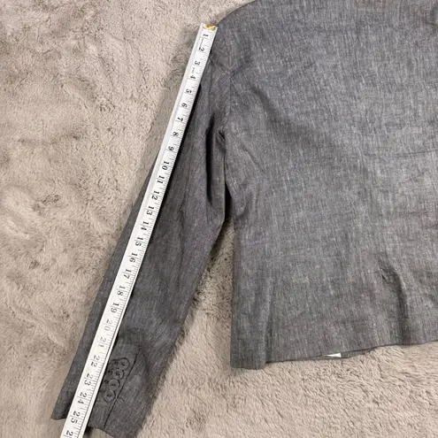 Promod Women's Linen Blazer 12 Gray Business Career Jacket Office Professional