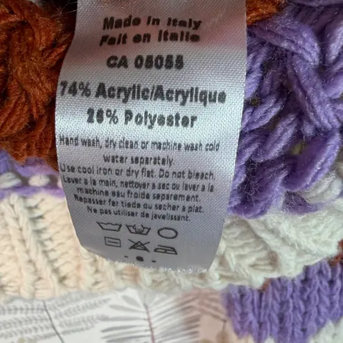 OWN IT Made in Italy Chunky Knit Striped Sweater Cozy Multicolor – Size S – NWT Purple