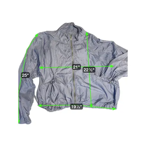 Levete Room Women's Full Zip Lightweight Drawstring Waist Jacket Blue Size M