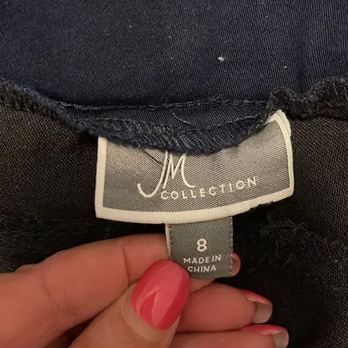 JM Collection Women's Blue Stretch Fitted Pants Size 8