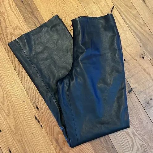 Doncaster Collection Black Leather Wide Leg Pants Trousers Size SMALL *read