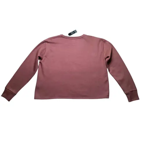 Kangol Crew Neck Crop Sweatshirt Pink Mauve Fleece Size XL New NWT