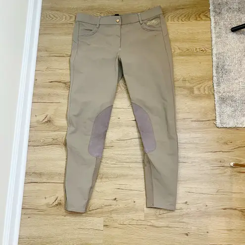 B Vertigo Women's Knee Patch Nicola Breeches in Taupe Size L Riding Pants Tan Size L