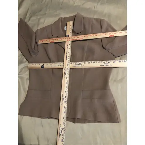 Studio 1 Women Jacket 12 Camel Brown Faux Pocket Long Sleeves Collared 4 Button