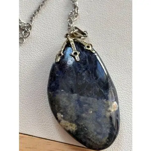 Natural Sodalite Stone Pendant Blue
