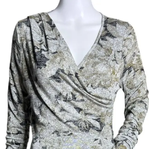 Wilfred Free Aritzia Dress Womens Medium Gray Black Faux Wrap Classic Preppy