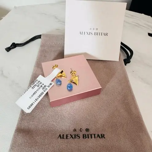 Alexis Bittar Alexas Bittar Asterales Thorn 14K Goldplated & Sapphire Drop Earrings, NWT