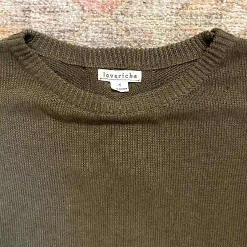 Love Riche Lace Up Back Crew Neck Sweater