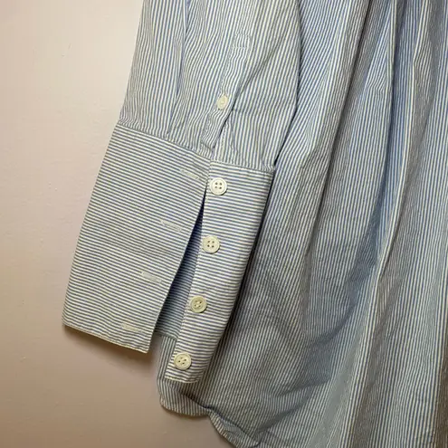 Veronica Beard Blue White Stripe Greer Long Sleeve Flowy Blouse Women's size 8