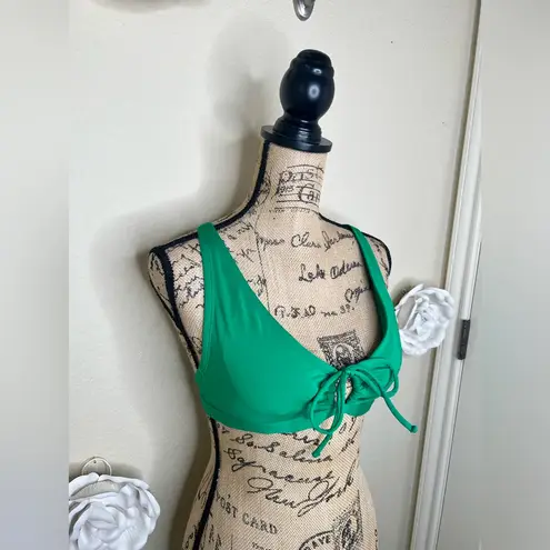 Kona Sol NTM: Keyhole Front Criss Cross Strappy Back Green Bikini Top Sz M
