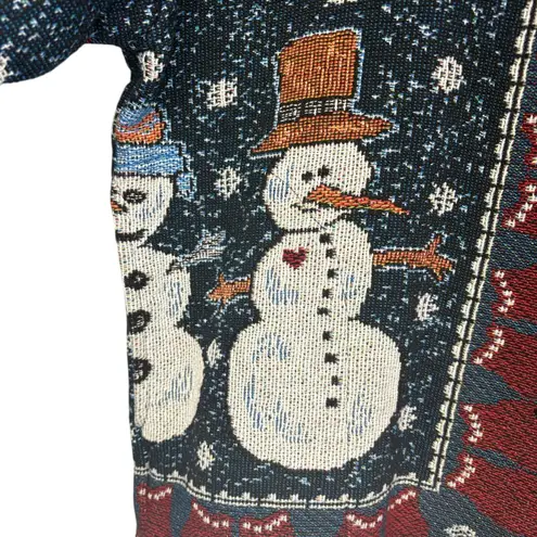 Painted Pony Women's Tapestry Christmas Snowman Sweater Jacket Winter One Size Blue Size XL