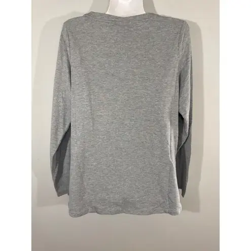 Family PJs Women's Medium Gray T Shirt Santa Paddleboard Warm Wishes NWT