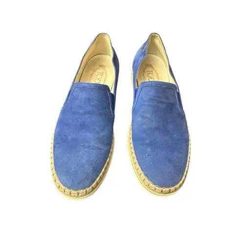 TODS Suede Espadrilles Size: EU38,US 7.5 Blue