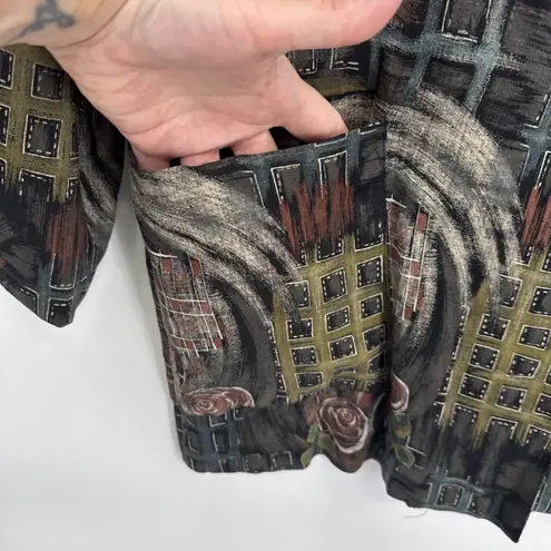 Vintage 80s Kensington Square Blazer Womens XL Black Grunge Dark Romantic