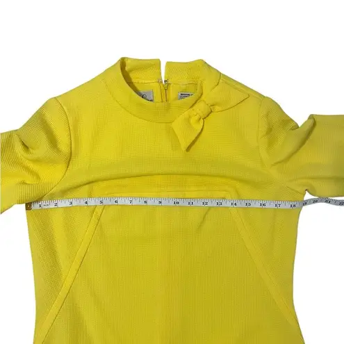 Vintage Jean Lang Originals Dress Bright Yellow Bow Shift Mod 60s No Size Size undefined